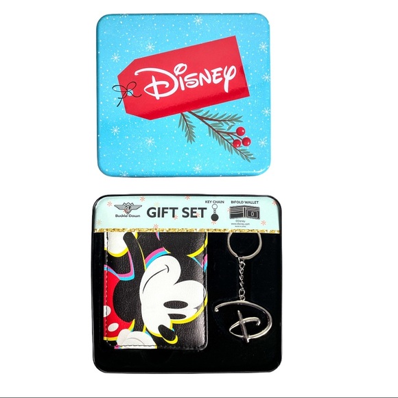 NIB Disney Mickey Mouse Bifold Wallet & Keychain Gift Set - Picture 5 of 10